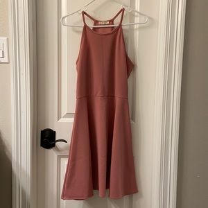 Olivia Rae Light Pink High Neck Skater Dress